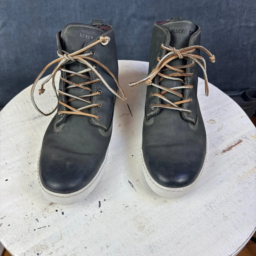 Blackstone Leather Boots Black and Brown Casual Design Sz EU 45
